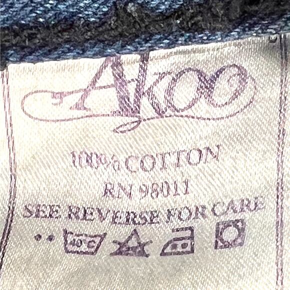 Akoo Loose Straight Jeans Mens 40" (42x32.5) Dark/Medium Non-Stretch Denim Retro - Picture 15 of 16